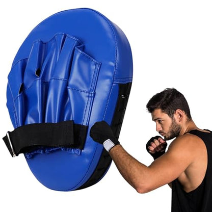 Boxing Pads Gloves Thick Adjustable Curved Focus Punching Mitts | Hand Target Training Hand Pads for Kickboxing Karate Thai - color: Blue