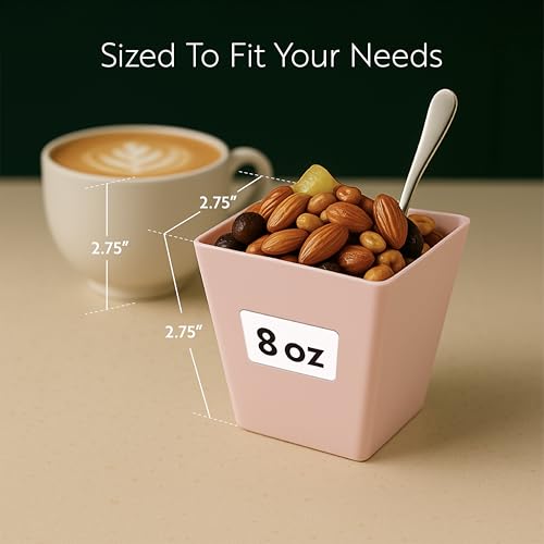 Restaurantware 8 Ounce Large Kova Cups 100 Disposable Dessert Tumbler - Lids Sold Separately Sturdy Powder Pink Plastic Appetizer Cups For Mousse Layered Cakes At Catered Events - color: Powder Pink, size: 8 oz