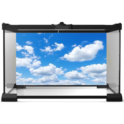 2 Packs Aquarium Background Cloudy Blue Sky Fish Tank Background Tropical Sunny Beach Seaside Coconut Ocean Beach Aquarium Backgrounds Island Amazing Coastal Landscape Fish Tank Backgrounds 24x12in - color: Aqua Blue, size: 24(W)x12(H)inches/ 60(W)*30cm(H