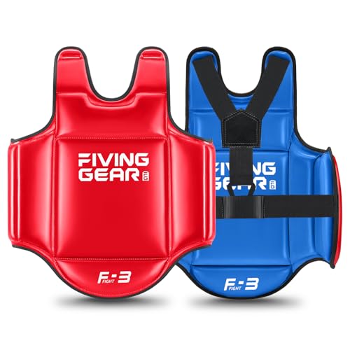 Boxing Body Protector Reversible, MMA Muay Thai Chest Guard, Sparring Training Heavy Punching Shield, Martial Arts Upper Belly Protection Pad, Taekwondo Vest - size: Small
