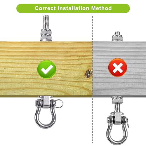 BeneLabel Heavy Duty Swing Hangers with Bearings - Set of 6 Stainless Steel 304 Hardware for Wood & Metal Beams - Ideal for Hanging Hammocks, Yoga Swings, Porch Swing - 1500LB Capacity - 7" x M2/5" - color: 6 pack - 7"