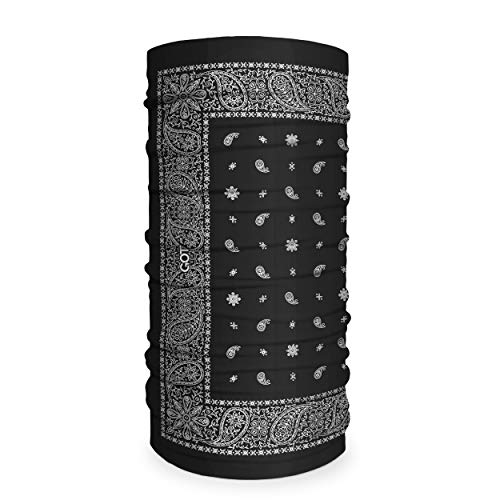 GOT Sports Tube Bandana - Neck Gaiter for Women Men, Face Mask, Neck Wrap, Head Scarf, Curly Hair Sleep Protection - color: Black Paisley