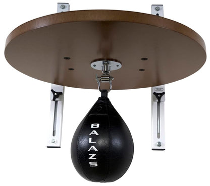 Balazs i-Box Speed Bag Platform - Heavy Duty Commercial Steel, Made in USA | Commercial Grade 11-Gauge Steel, 12" Adjustable Wall Mount, Pro Level III Swivel, 24" Drum, Made in USA - color: White