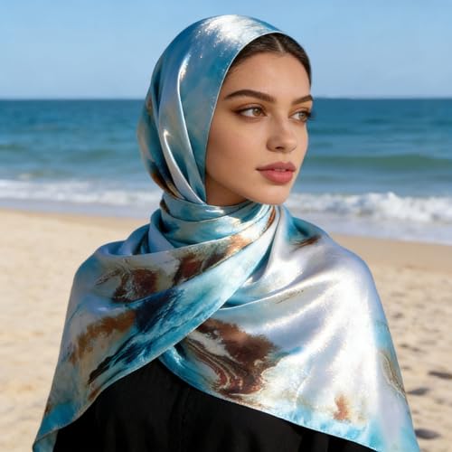 Hijab Scarf for Women Fashion Printed Modal Hijab Head Wrap Scarves Lightweight Long Scarf Shawls - color: Watercolor N