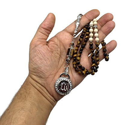 Special Prayer Beads Series -99 beads- Tesbih Tasbih Tasbeeh Misbaha Masbaha Subha Sebha Sibha (Unique Design Stylish Tiger Eye Model -6 mm-99 Small Beads-) - color: Unique Design Stylish Tiger Eye Model -6 mm-99 Small Beads-