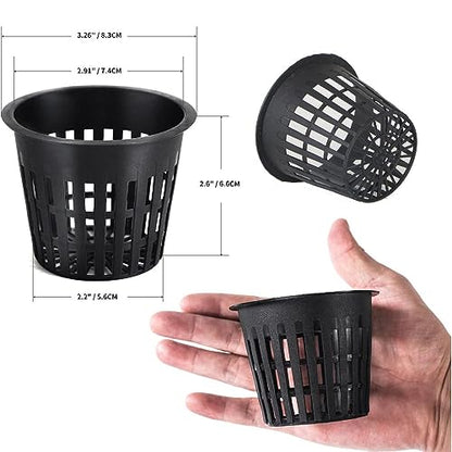 50 PCS 3 Inch Heavy Duty Net Pots,Hydroponic Cups,Garden Slotted Mesh Net Cups,Plant Nursery Net Pots for Hydroponics - size: 3inch