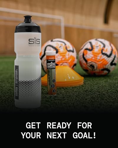Science in Sport Water Bottle w/Easy Mixing | Clear Squeeze Water Bottle w/Running Lockable Valve - 27 Fluid Ounce