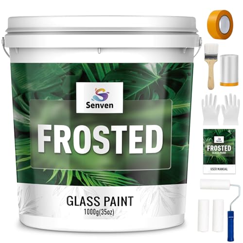 Frosted Glass Paint 35 Fl Oz Window Privacy Paint Frosted Glass Paint Kit Waterproof UV Resistant Frost Paints for Window Privacy Film Windows Frosting for Home Bathroom Kitchen Office Window Frosting - size: 35 Fl Oz (Pack of 1)