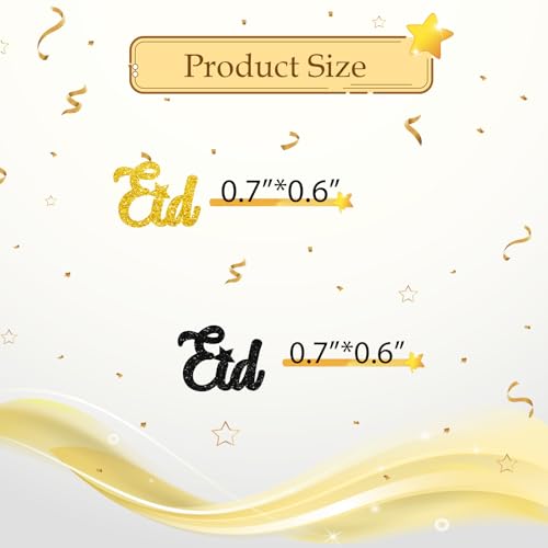 100pcs Eid Mubarak Confetti, Gold Glitter Ramadan Kareem Table Confetti for Muslim Islamic Party, Eid Paper Cut Outs, Holiday Festival Birthday Party Table Decoration - style: Eid-Black&Gold