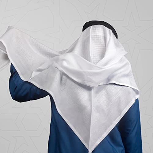 JPXH Arab Tactical Desert Headwear Muslim Palestinian Scarf Men's Halloween Costume Accessories - color: White-q