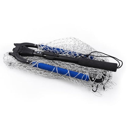RESTCLOUD Fishing Landing Net with Telescoping Pole Handle, Fishing net Freshwater for Kids Men Women, Extend to 40-63 Inches - style: N: Aluminum Handle With Deep Net and Large Mesh, 35.4" Full