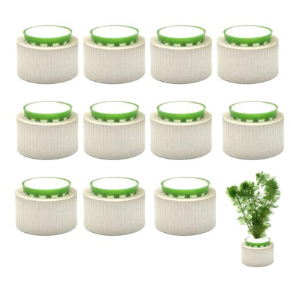 12 Pack Aquarium Plant Weights, Aquatic Plants Fixed Ring Set, Anti-Floating Ceramic Aquarium Plant Rings, Aquarium Landscape Decoration Fish Tank Accessories 1.8 x 1.3 Inch - size: 12PCS