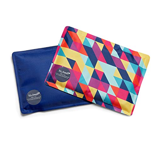 Fit & Fresh Cool Coolers 2 Pack Soft Ice for Lunch Bags, Flexible Stretch Nylon, Durable, Reusable Lunch Box Ice Packs, Soft Ice, Reusable Freezer Packs, Lunch Ice, Easy to Clean, Prism & Cobalt - color: Prism & Cobalt (2 Pack), size: Standard
