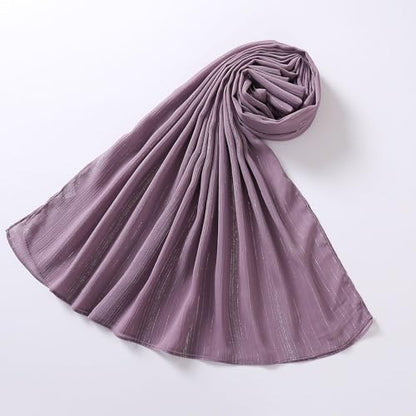 Women Hijab Chiffon Head Scarf Lightweight Shimmer Scarves Crepe Wedding Shawls and Wraps for Evening Dresses Shiny - color: Purple