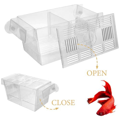 2pcs Fish Breeding Box with Double-Layer Floating Design Aquarium Nursery Incubator Hatchery Divider for Fry and Shrimp Cultivation