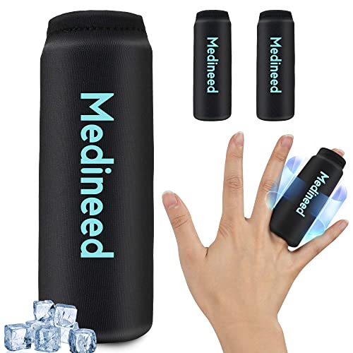 2PCS Finger Sleeves Gel Ice Pack, Lasting Cold Compress Freeze Sleeve, Reusable Finger Brace Ice Packs for Injuries, Arthritis, Tendonitis, Gout, Sprains, Middle Protectors (Black) - color: Black