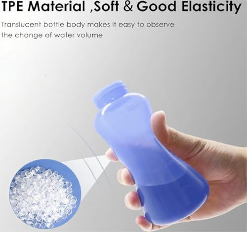 Portable Bidet for Travel-350ml Bottle with Adjustable Nozzle (Angled & Straight), Gentle Portable Cleansing - color: Blue