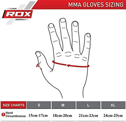 RDX MMA Hybrid Sparring Gloves, Maya Hide Leather, Open Ventilated Palm, Padded Mitts Martial Arts Kickboxing Muay Thai Training Cage Fighting, Men Adult, Punching Bag and Pads Workout - size: Small