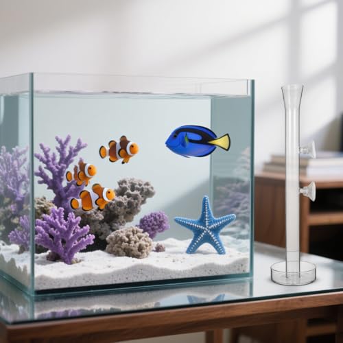 POPETPOP Aquarium Fish Feeder Tube and Feeding Dish Set 9.84In Transparent Shrimp Feeder Tray Leak-Resistant Easy to Fix for Freshwater Tank - size: 25x3x3cm