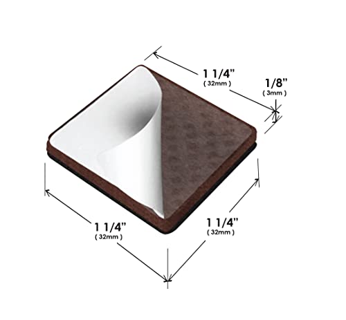 Slipstick GorillaPads CB148 Non Slip Furniture Pads/Rubber Gripper Feet (Set of 8) Self Adhesive Anti-Skid Floor Protectors, 1-1/4 inch Square, Black - size: 1-1/4" Square