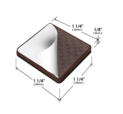 Slipstick GorillaPads CB148 Non Slip Furniture Pads/Rubber Gripper Feet (Set of 8) Self Adhesive Anti-Skid Floor Protectors, 1-1/4 inch Square, Black - size: 1-1/4" Square