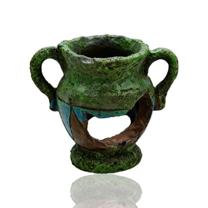 Fish Tank Decorations, Resin Aquarium Ornaments, Pottery Jar Shaped Fish Tank Accessories, Brown Fish Cave Hideout for Betta Shrimp Spawning & Playing (4 inch, Single Pottery Jar Shape)