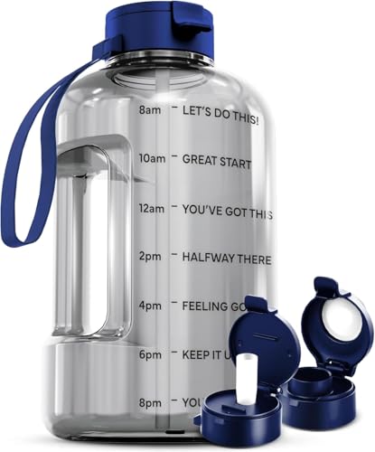 AQUAFIT 1 Gallon Water Bottle with Motivational Quotes - color: Clarity, size: 128 Ounces