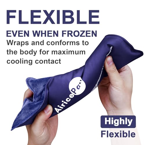 AiricePac Ice Packs for Injuries Reusable, 10”x 14”Gel Cold Pack for Knee Neck Shoulder Ankle Elbow Hip Back Pain Relief, Cold Compress Therapy for Swelling, Bruises, Surgery, 10”x 14”, Blue - style: L 1 Pack