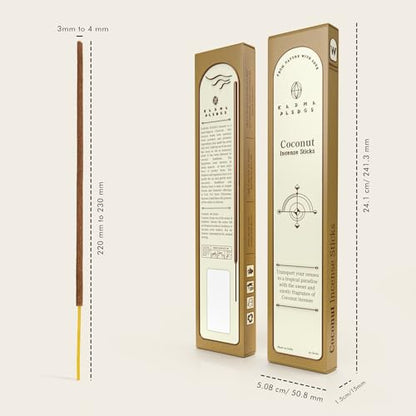 KarmaPledge Coconut Incense Sticks, Burn Time 45-60 Min, 40 Sticks - color: Coconut, size: 40 Hand Dipped Sticks