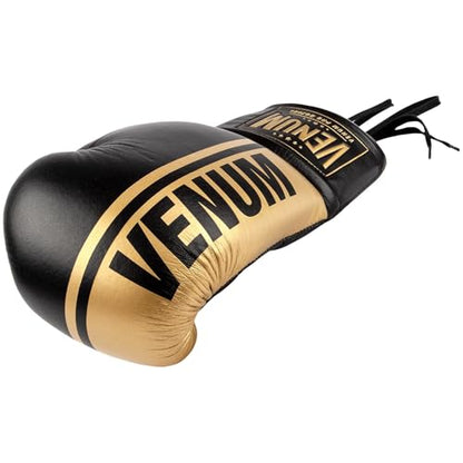 Venum Shield Pro Boxing Gloves - color: Black/Gold, size: 16oz, style: Laces