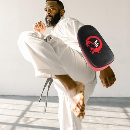 Didiseaon Kickboxing Kick Shield Curved Thickened Leg Pad Red 1pcs Boxing Kicking Strike Shield Martial Arts Sparring Gear for Taekwondo Training