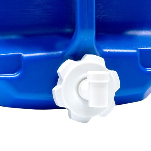 WaterPrepared ReadyJug 7 Gallon Water Storage Container with Built-In Spigot, Blue - Stackable Portable Emergency Tank for Camping