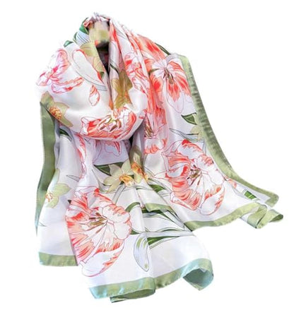 Xyueanlo Scarfs for Women Lightweight Scarves Fashion Print Floral Pattern Head Scarf Wraps Shawls - color: Light Green