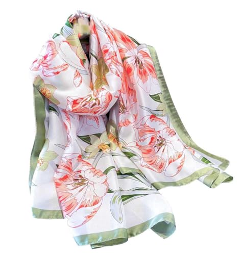 Xyueanlo Scarfs for Women Lightweight Scarves Fashion Print Floral Pattern Head Scarf Wraps Shawls - color: Light Green