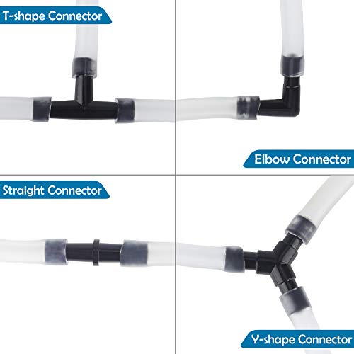 Pawfly 40 Piece Aquarium Airline Tubing Connectors Black, Aquarium Airline Tubing Connector Plastic Inline Valve - color: 4 Kinds(Black)