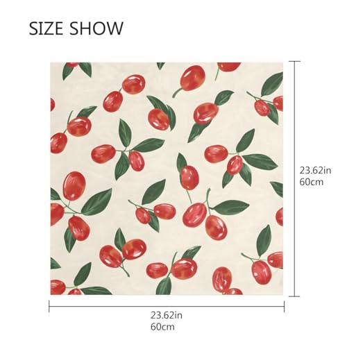 Bolaz Women's Square Silk Hair Scarves and Wraps Headscarf Abstract Head Neck Scarf Bandana 24inch - color: Red Dates Cherry Tomato