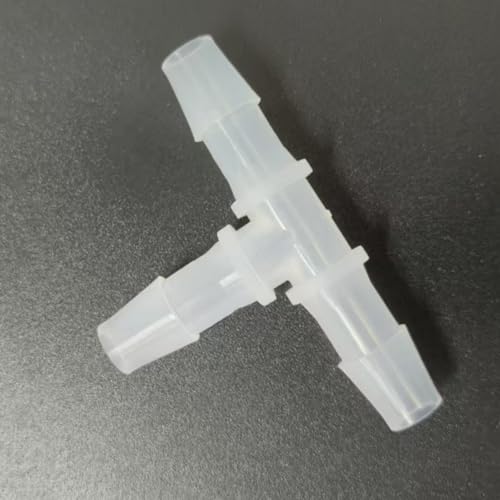 3 Way Tee Connector Equal Barbed T-Fitting 3 Way Hose Barb Adapter for Laboratory Biochemical Analytical Instruments Food Machinery Aquarium Equipment 100pc/pk (7.9mm 5/16'' Cir) - size: 7.9mm 5/16'' Cir