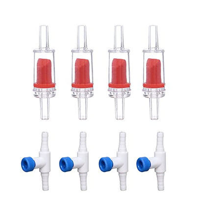4pcs Small Aquarium Bio Sponge Filter, Up to 5 Gallon | With Suction Cups, Check Valves, For 5 Gal, 10 Gal, 20 Gal, Breeding Fry Betta Shrimp Fish Tank