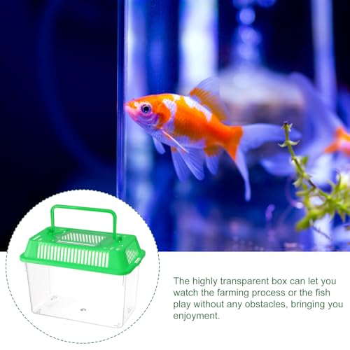 Fish Bowl Fish Bowl Portable Fish Tank Turtle Tank Reptile Carrier Turtle Plastic Fish Mini Fish - Fish Aquarium Betta Fish Reptile - color: Green