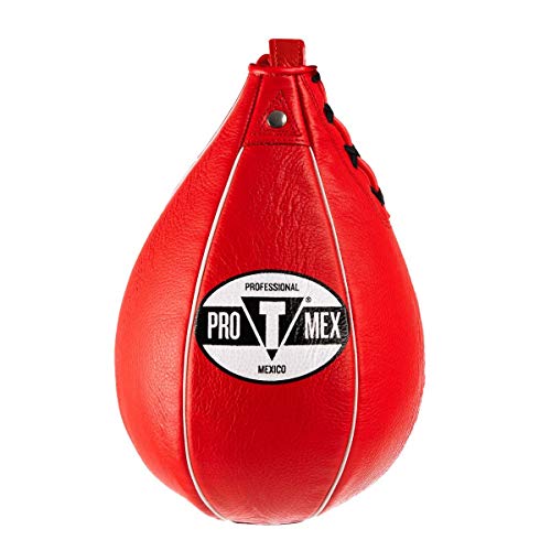 Pro-Mex Professional Speed Bag V2.0 - Speed Bag for Boxing, MMA, Adults, Red, 4x7, 5x8, 6x9, 7x10