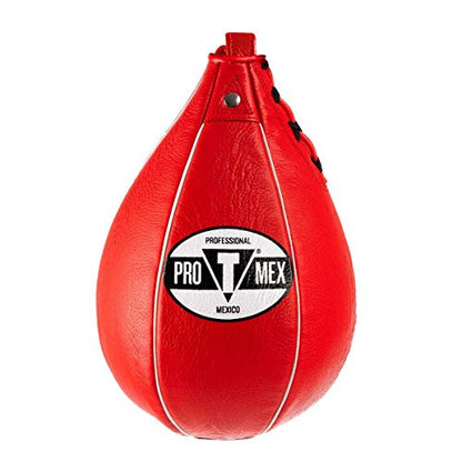 Pro-Mex Professional Speed Bag V2.0 - Speed Bag for Boxing, MMA, Adults, Red, 4x7, 5x8, 6x9, 7x10