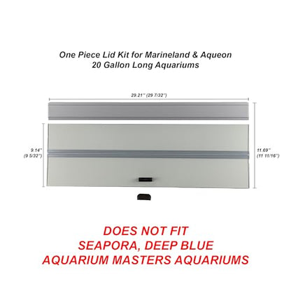 H2Pro Glass Canopy Aquarium Lid for Fresh & Saltwater Fish Tanks (30GT for Aqueon & Marineland 20 Long Aquariums) - color: 30GT for Aqueon & Marineland 20 Long Aquariums