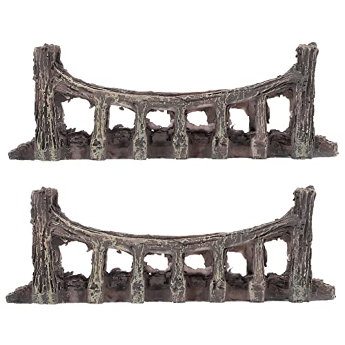 BESPORTBLE 2pcs Artificial Bridge Decor Simulated Suspension Bridge for Aquarium Castle Fish Tank