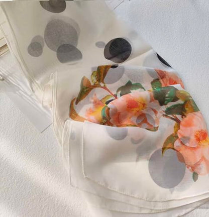 Pokeedioty Scarfs for Women Lightweight Fashion Scarves Elegant Floral Pattern Sheer Scarfs Sunscreen Shawls Wraps - color: P 055