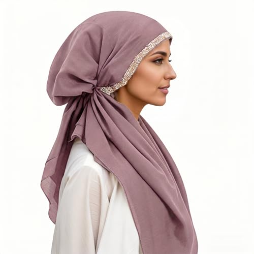 Instant Hijab for Women: Hijab Scarf, Hijabs for Women Muslim, Muslim Head Scarf, Easy Slip on - color: Purple