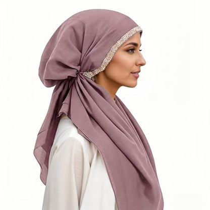 Instant Hijab for Women: Hijab Scarf, Hijabs for Women Muslim, Muslim Head Scarf, Easy Slip on - color: Purple