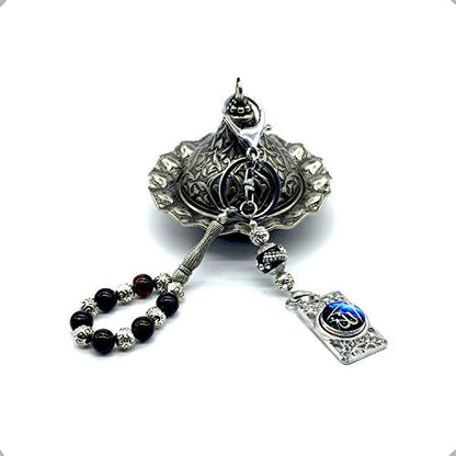 Keychain & Rosary Collection -Car Key Chain-Handbags Holder - color: Indonesian Beads