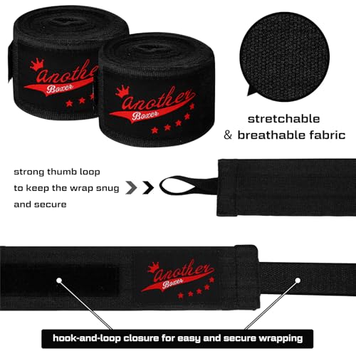 Lenwen 10 Pairs 120 Inch Boxing Hand Wraps for Gloves Elastic Mexican Style Boxing Inner Gloves Muay Thai MMA Wrist Wraps for Men Women Youth Kickboxing Boxer Beginner Training - color: Black