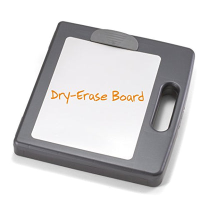 Officemate Clipboard Box for Activities with Dry Erase Board, Letter/A4 Size, Charcoal (83383)