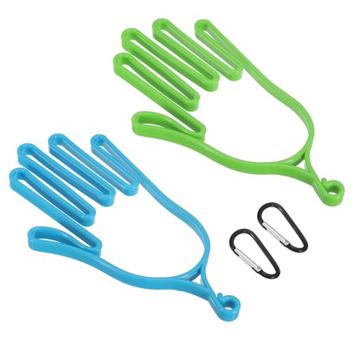 PATIKIL Golf Gloves Stretcher, Plastic Keeper Support Rack Holder Dryer Hanger Frame with Hanging Hook - color: Green/Blue